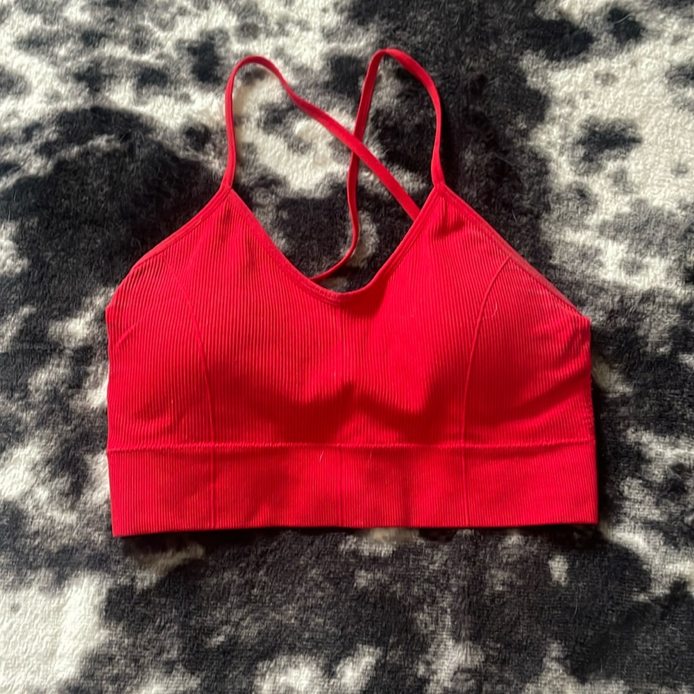 Red sports bra/ cropped tank top